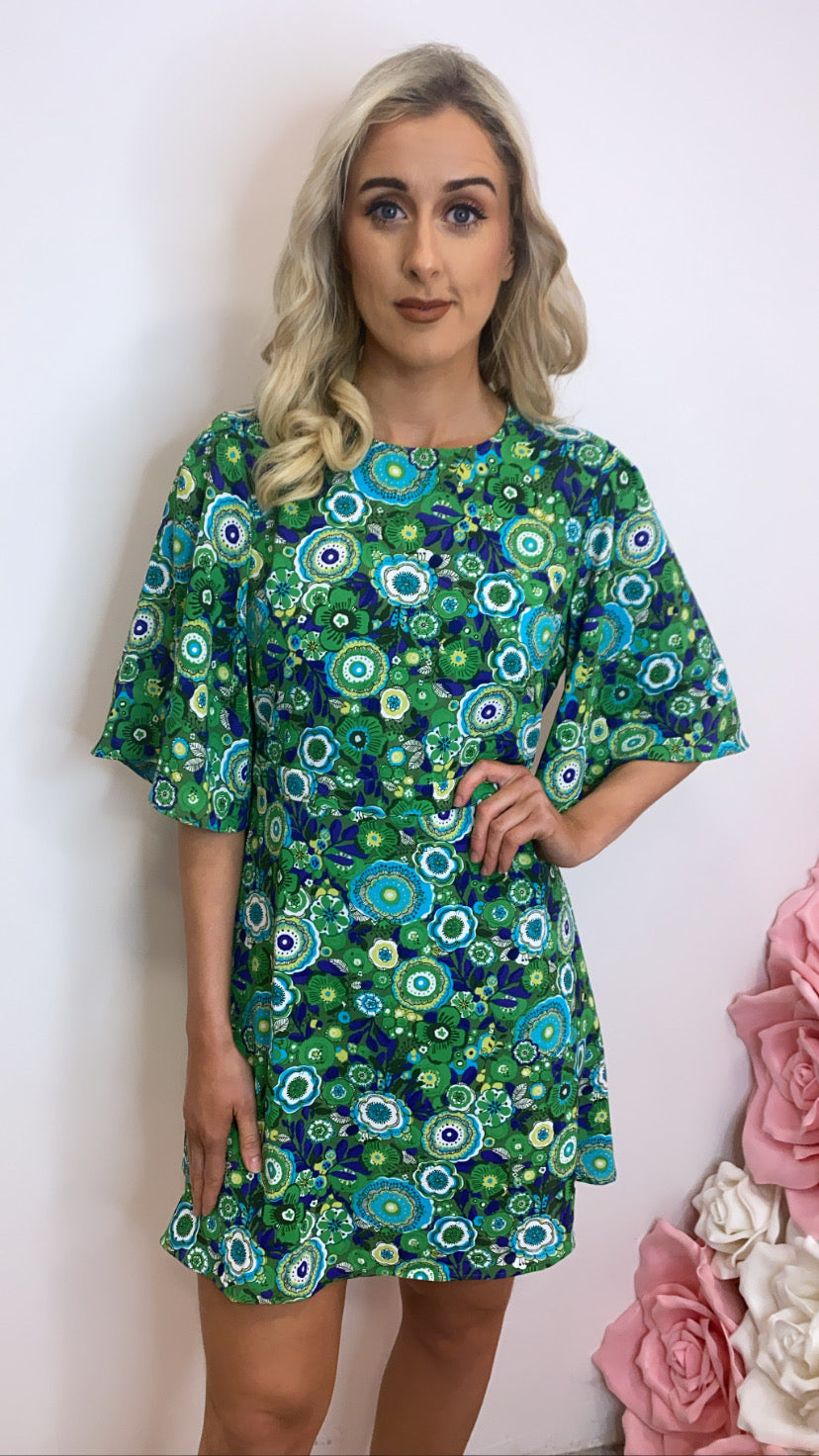 Green print Misty traffic dress