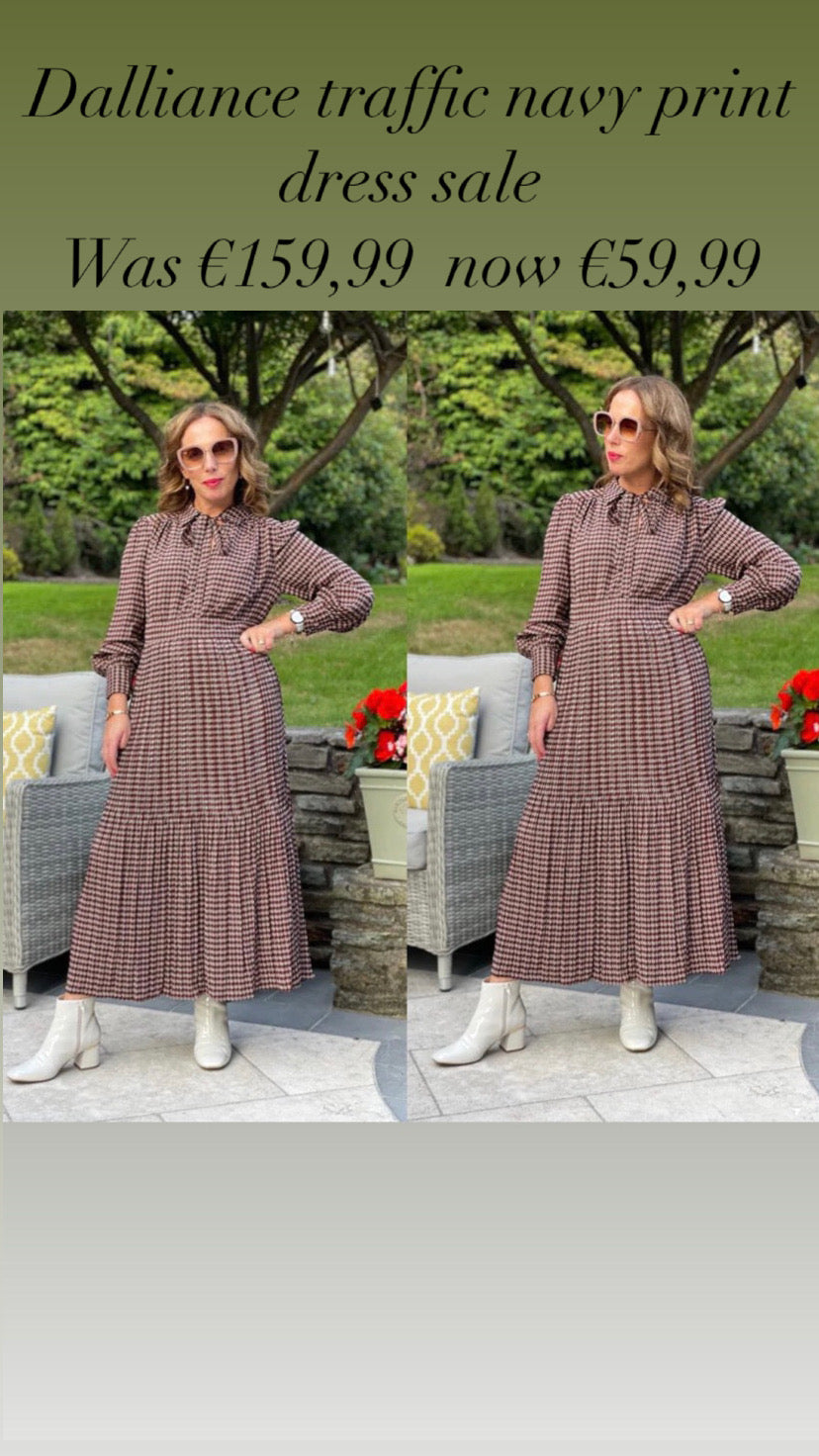 Dalliance traffic navy print dress sale