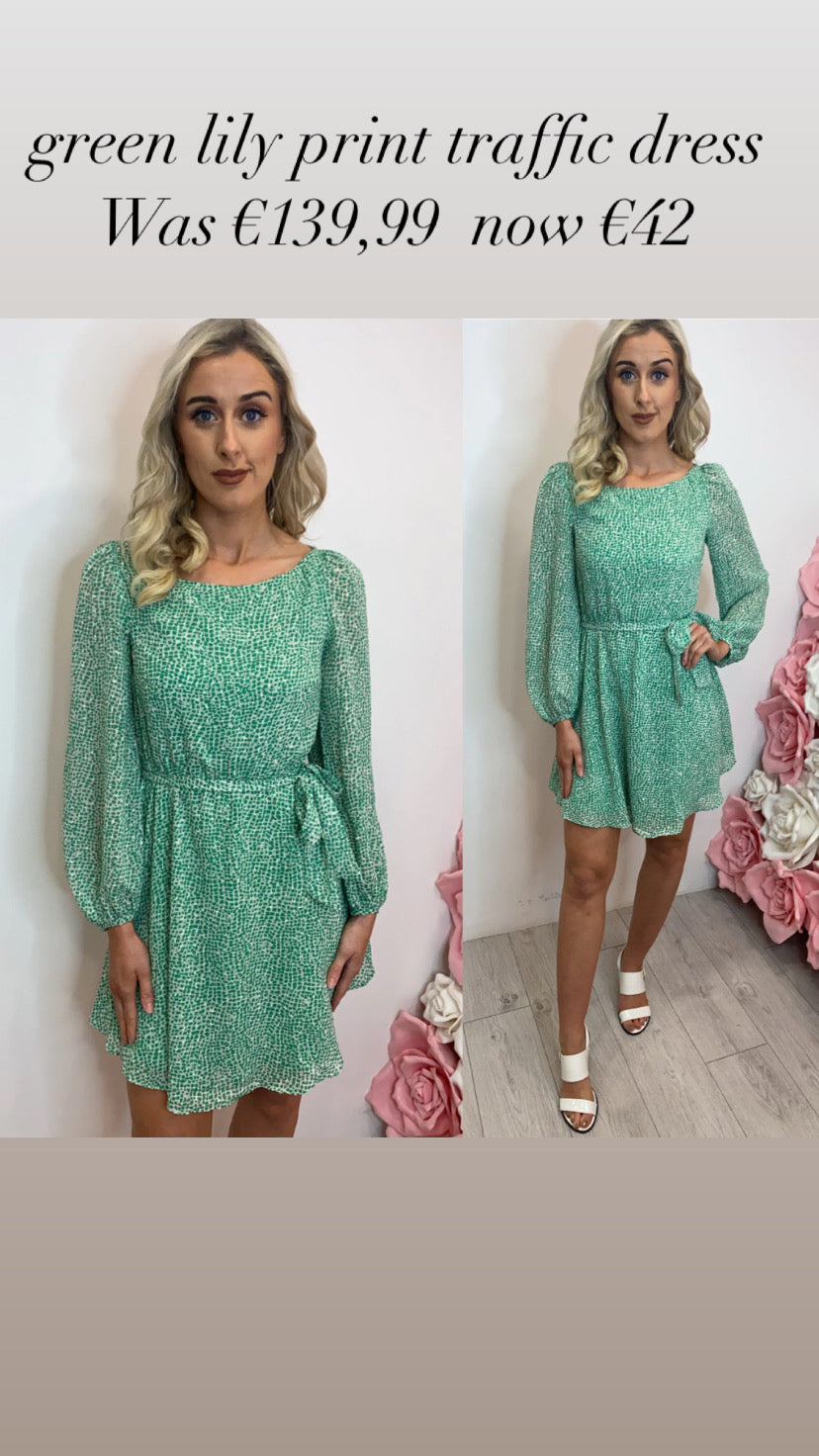 green lily print traffic dress