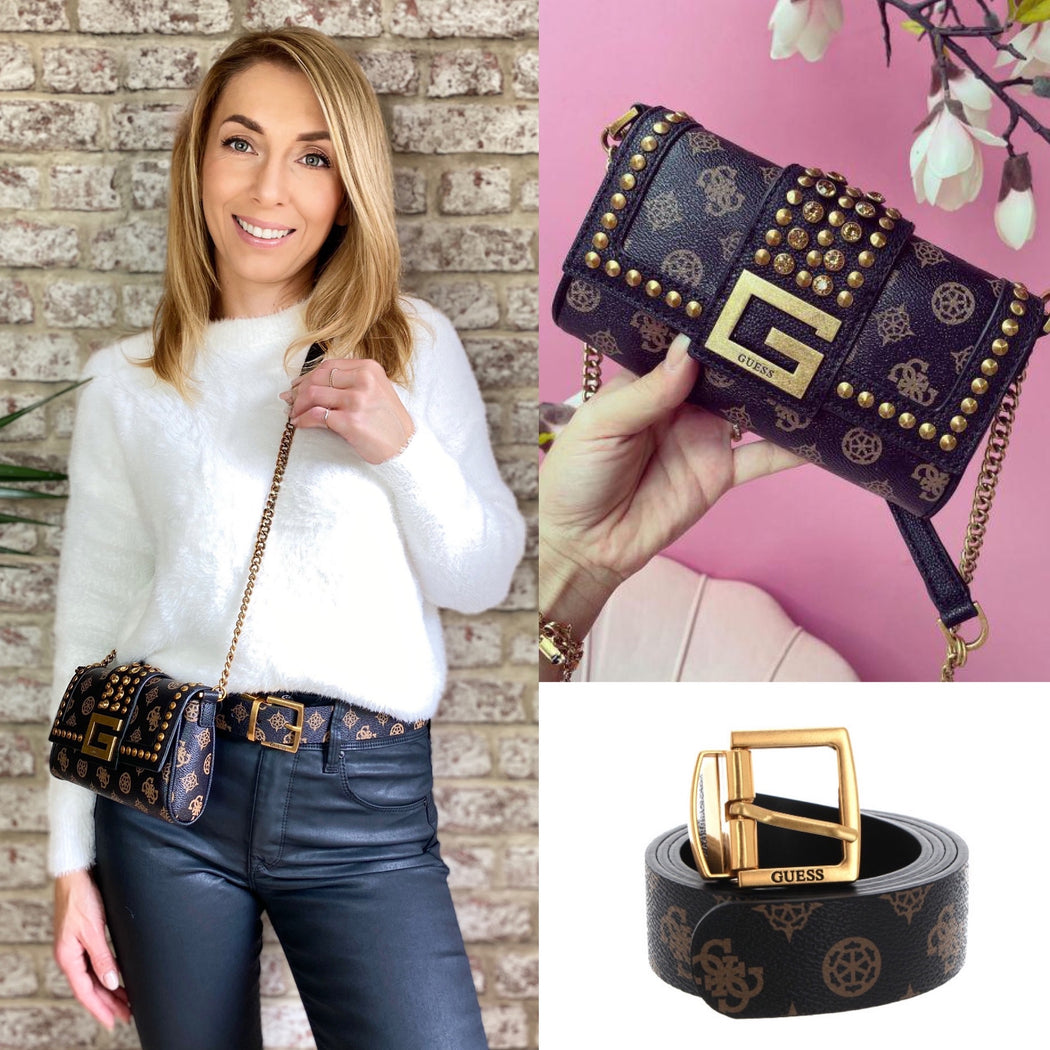 BW7548VIN35 Brown Hensely 4g peony logo belt