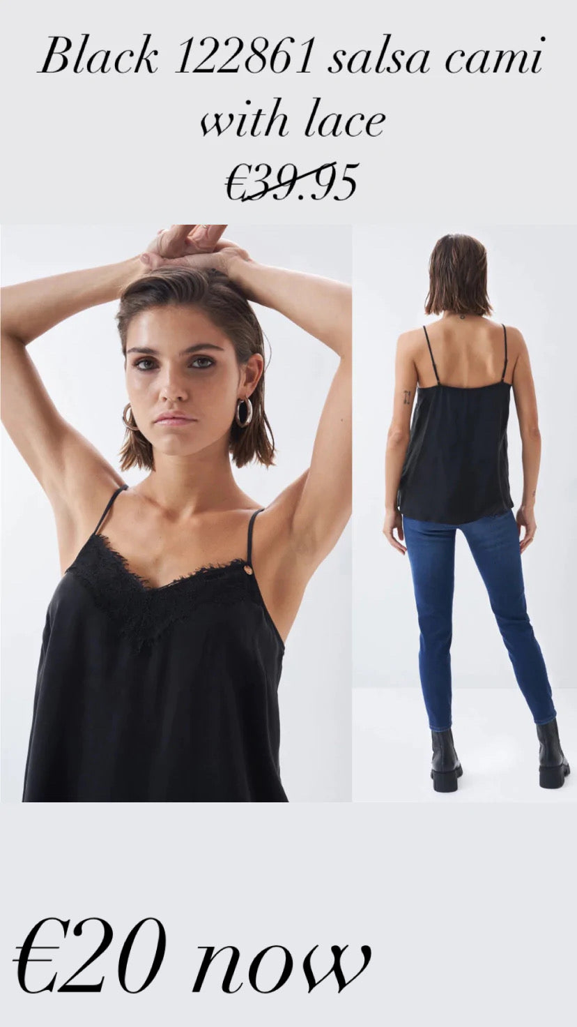 122861 black salsa cami with lace sale