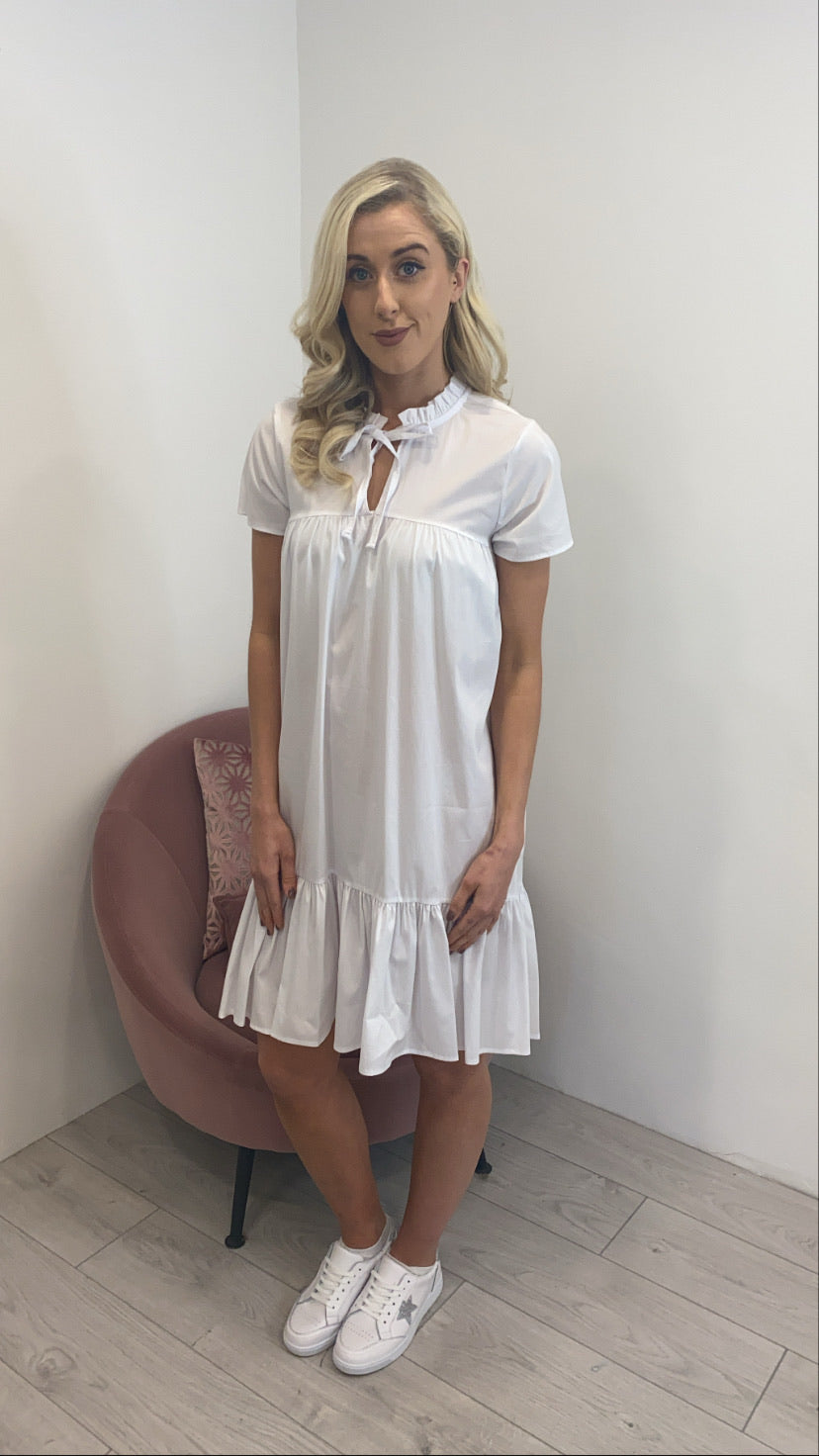 Jules white midi dress