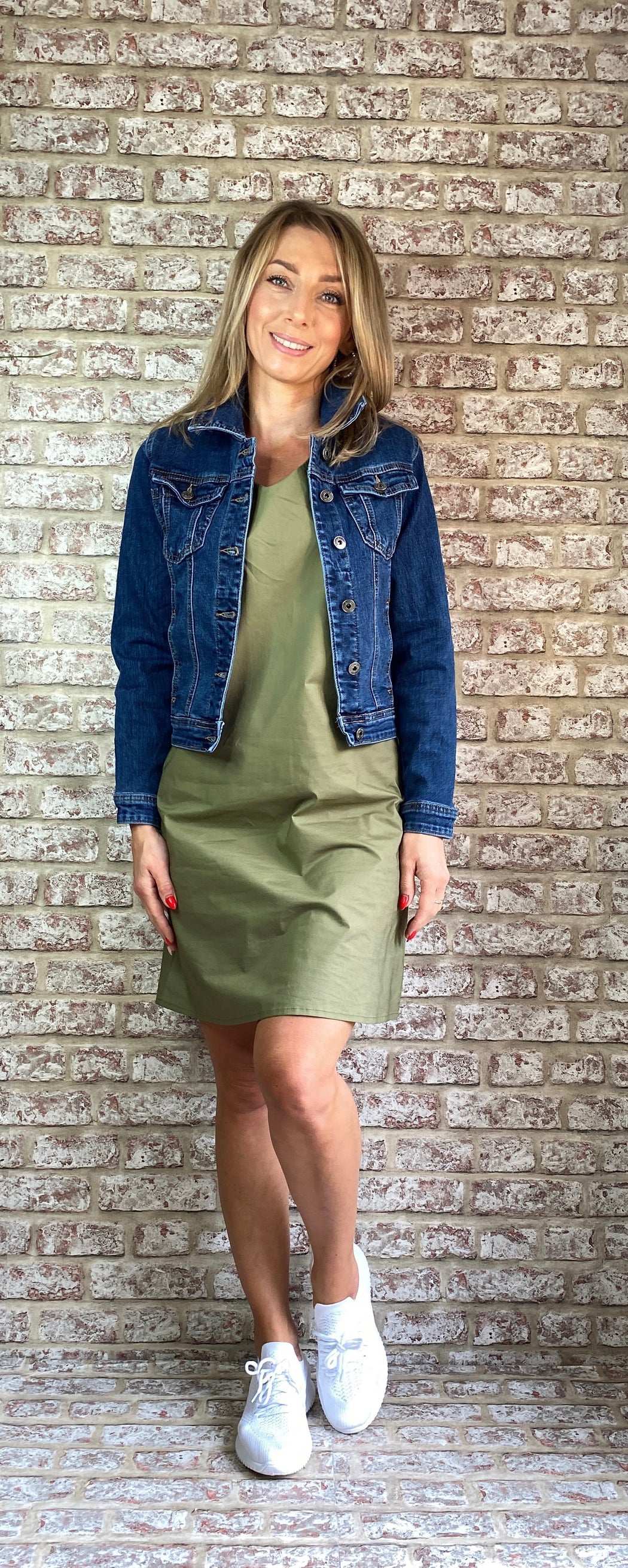 Mel khaki frill sleeve sale shift dress