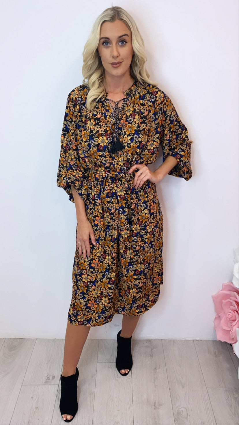 Drew traffic black print dress sale