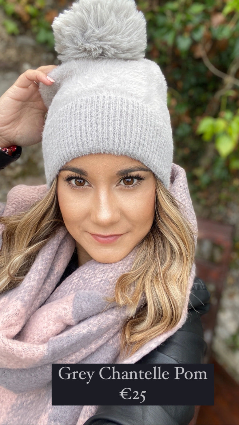 Grey Chantelle Pom hat
