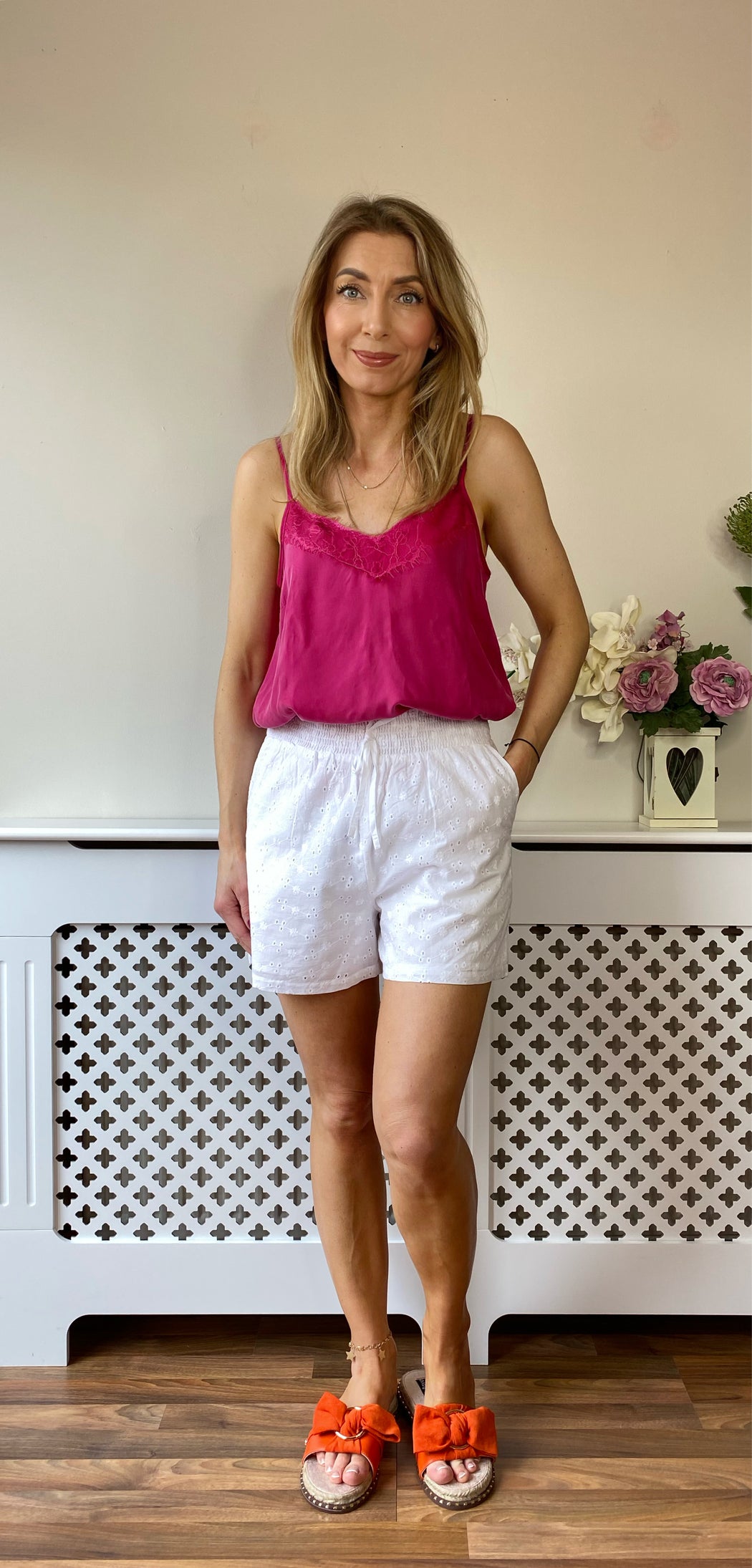 122861 salsa pink cami with lace sale