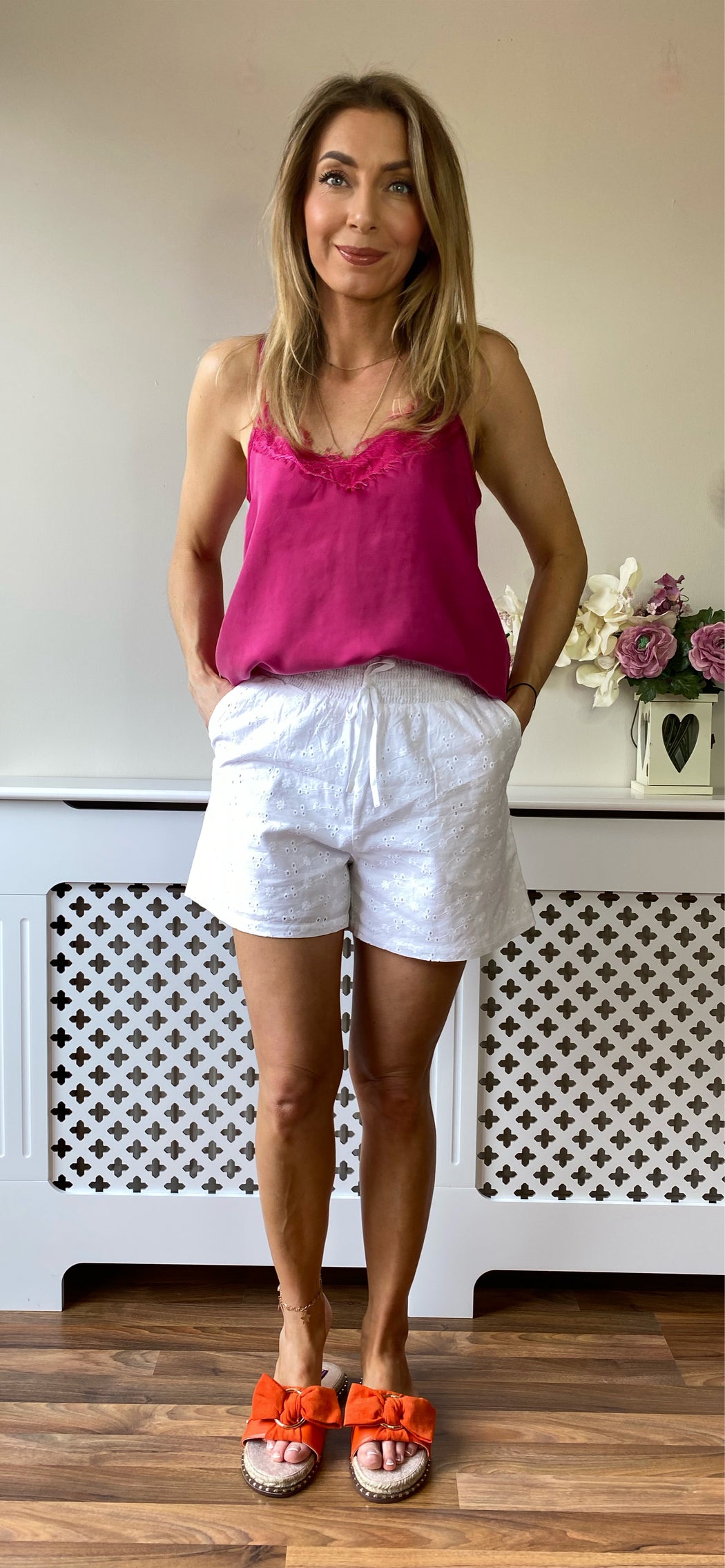 122861 salsa pink cami with lace sale