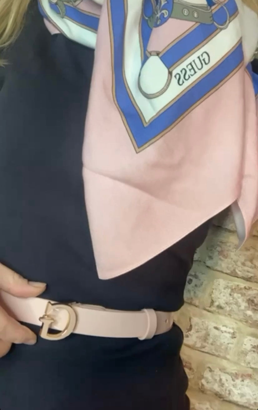 BW7578VIN25 Blush pink guess logo belt