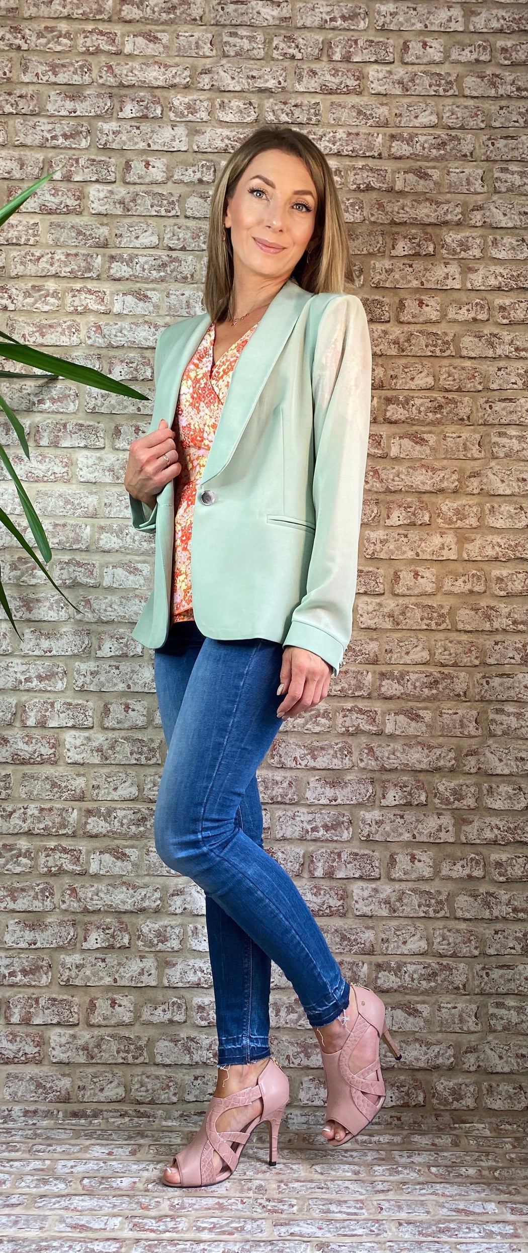 Ophelia orange Tie Side Wrap Top Orange Floral GIM sale