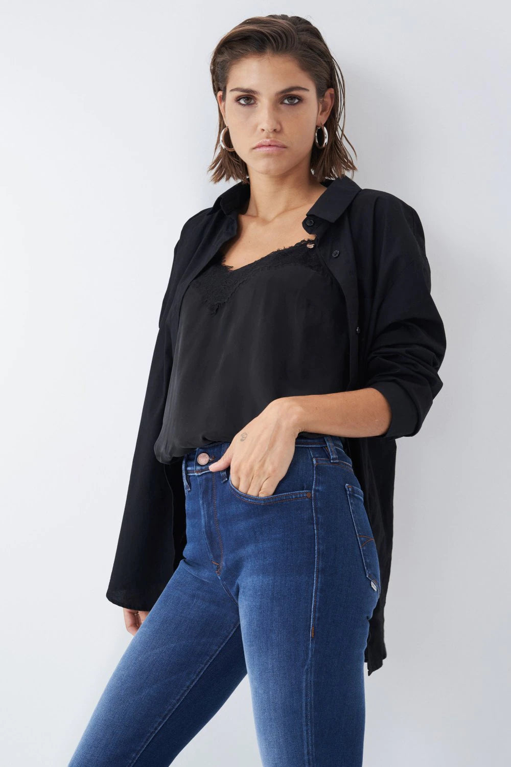 122861 black salsa cami with lace sale