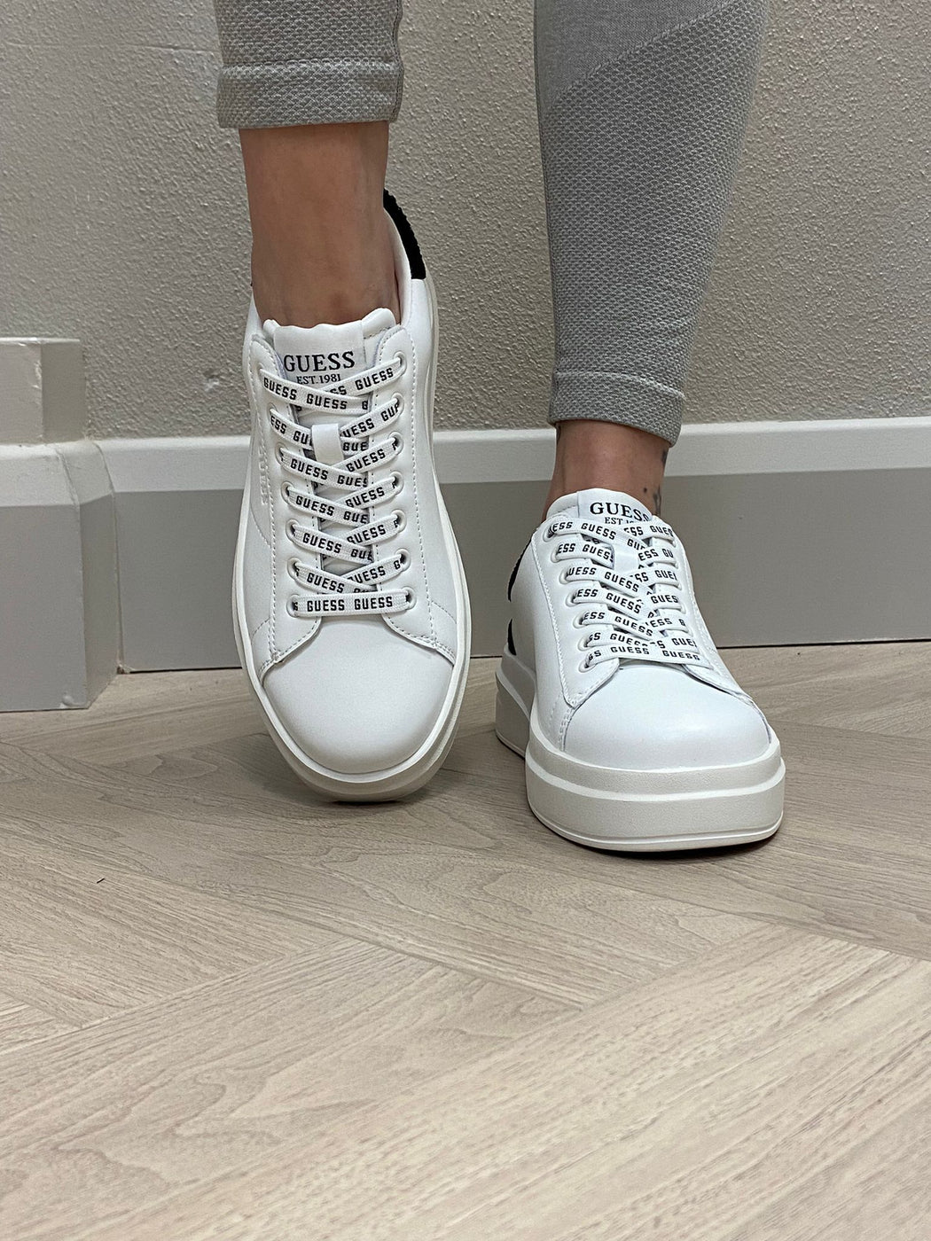 Guess Elbina white trainers FLTELBLEA12 Therapy Boutique Womens Clothing Ireland