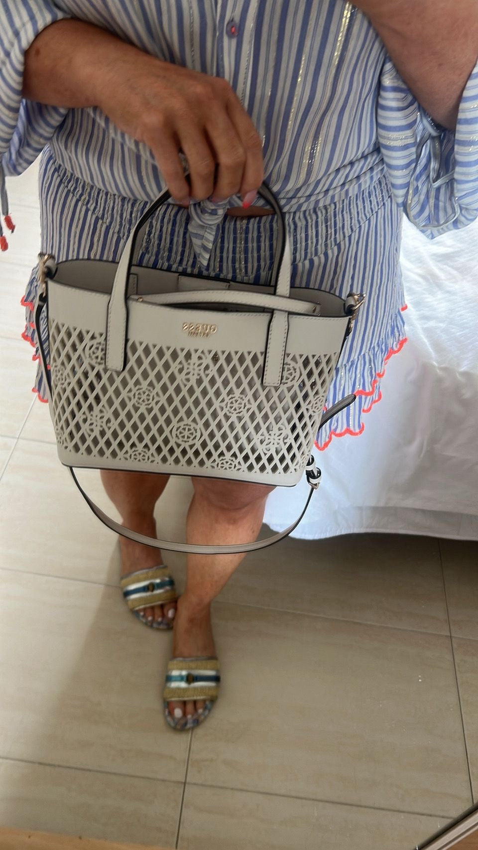Guess LETTY MINI PG991175 off white 2in1 bag