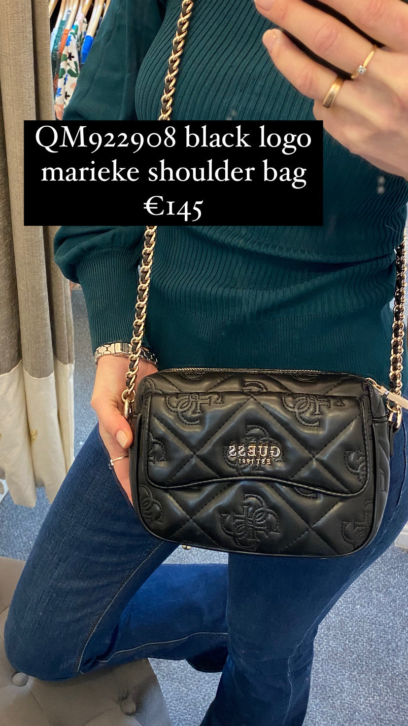 QM922908 black logo marieke shoulder bag