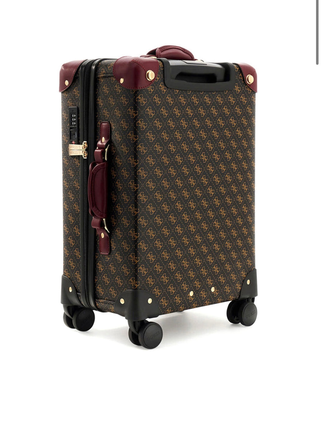 Guess brown logo Latona travel suitcase