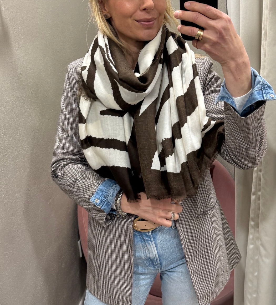 Solange scarf brown/cream