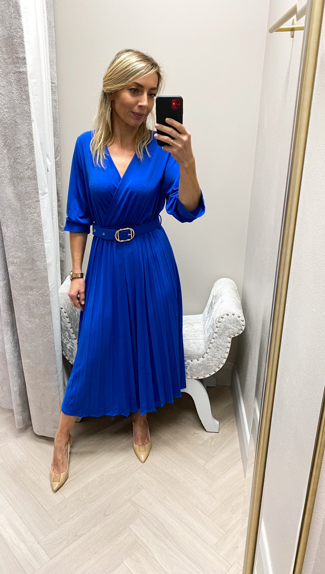 POSITANO BlUE CRISTAL MIDI DRESS