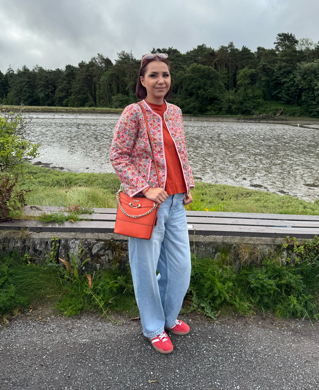 Lili pink flower quilted jacket