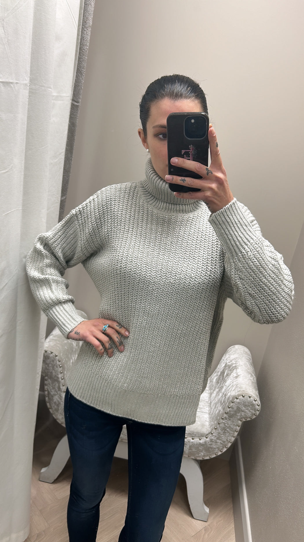 Muffin turtle neck grey knit