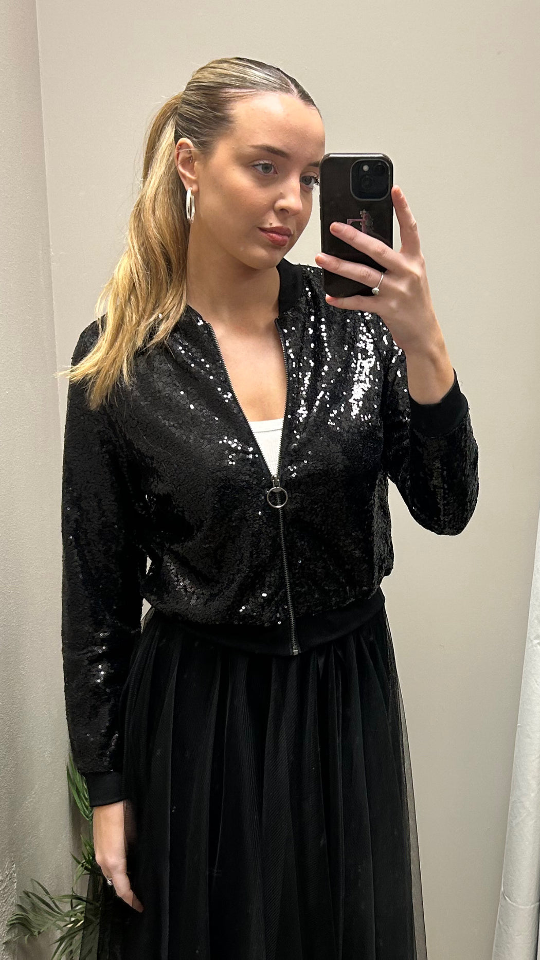 Nyara sequin bomber jacket