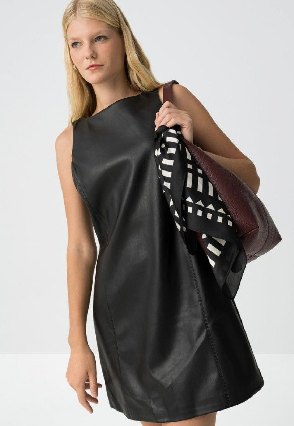 Classy faux leather dress