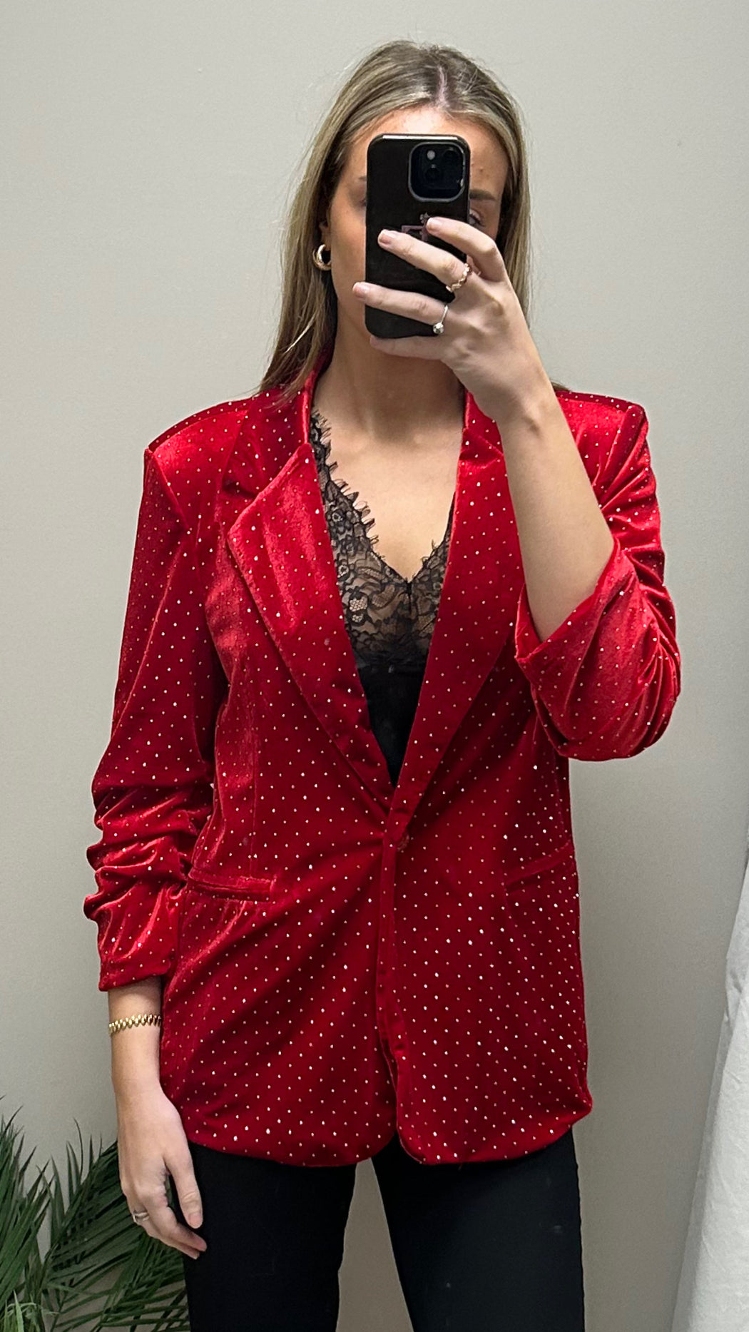 Velvet red ellie blazer