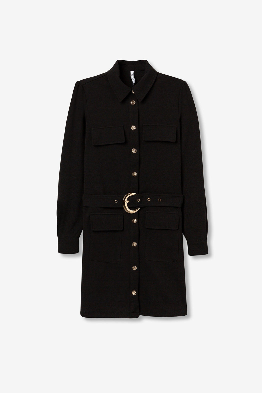 Silvy black belted dress