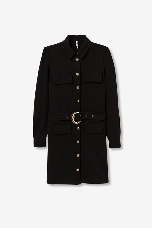 Silvy black belted dress