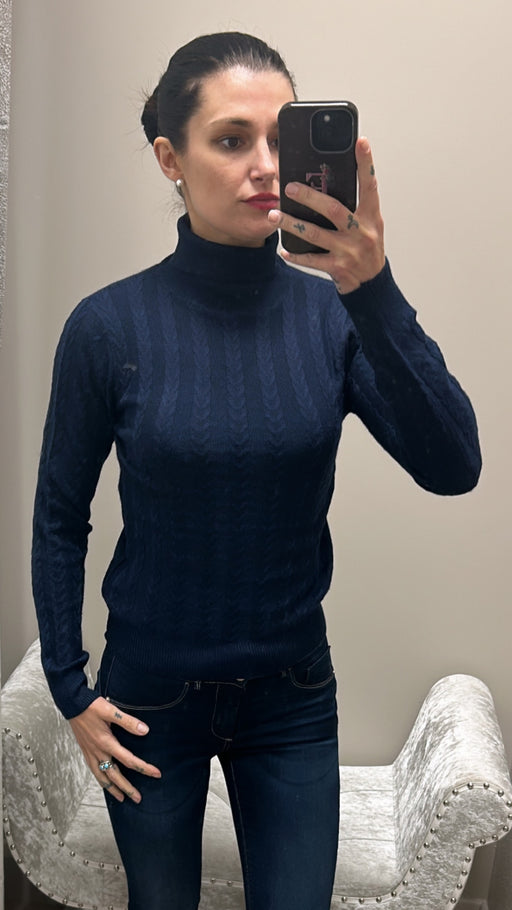 Deiopea navy rib polo neck