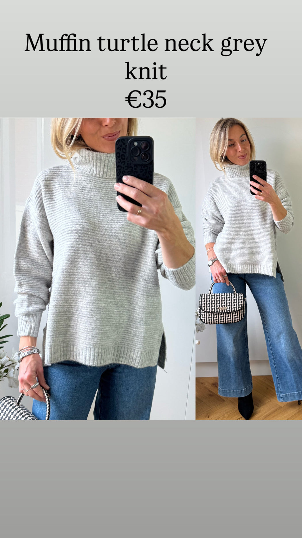 Muffin turtle neck grey knit