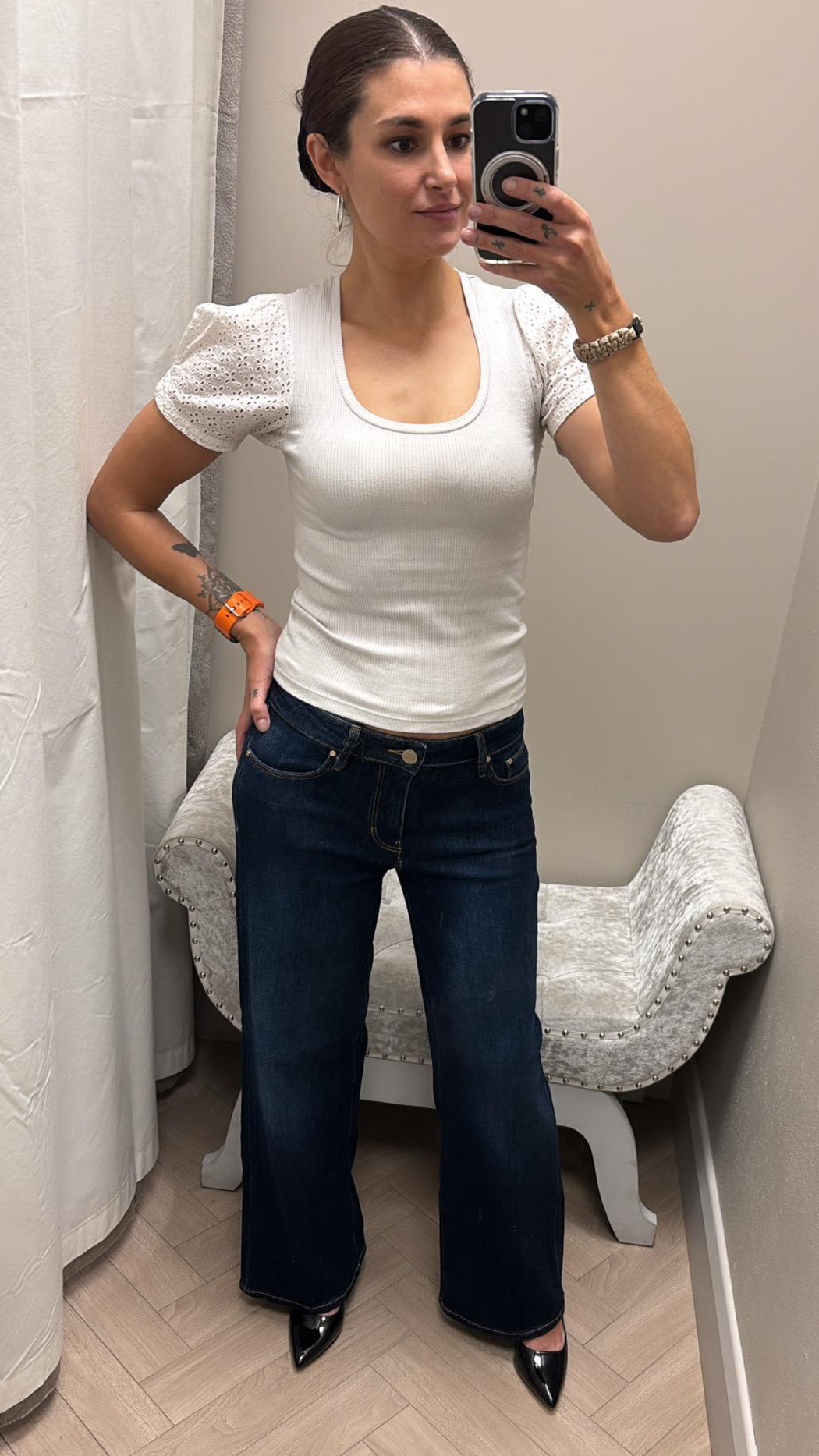 Guess palazzo mid wide leg jeans W5BA96D4U54