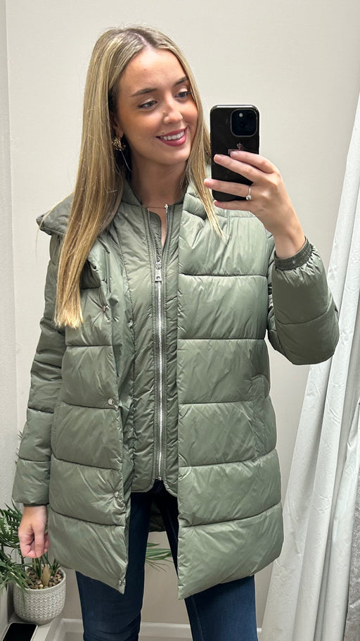 Ravina khaki green puffa jacket