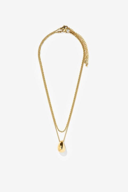 HEMATITE_A gold chain