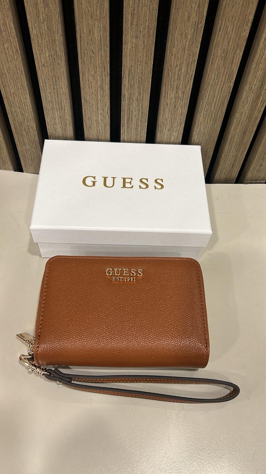 Bg7898164 guess double zip cognac amorette wallet