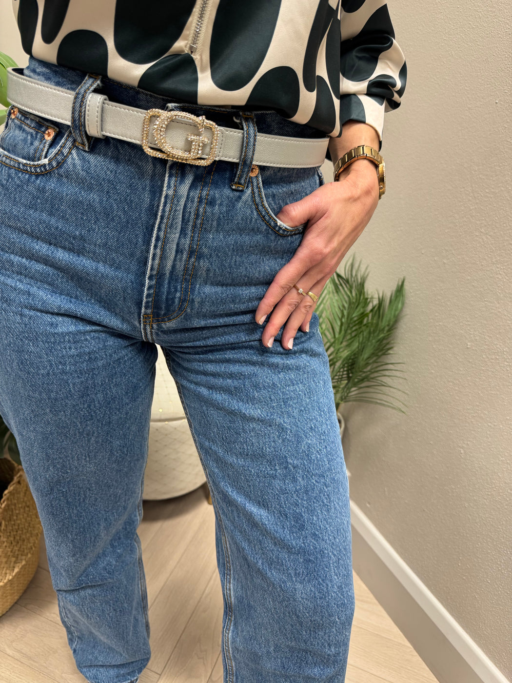 Silver guess Prue Jewel reversible  Belt