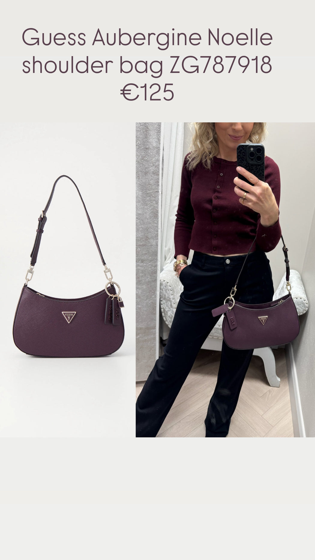 Guess Aubergine Noelle shoulder bag ZG787918