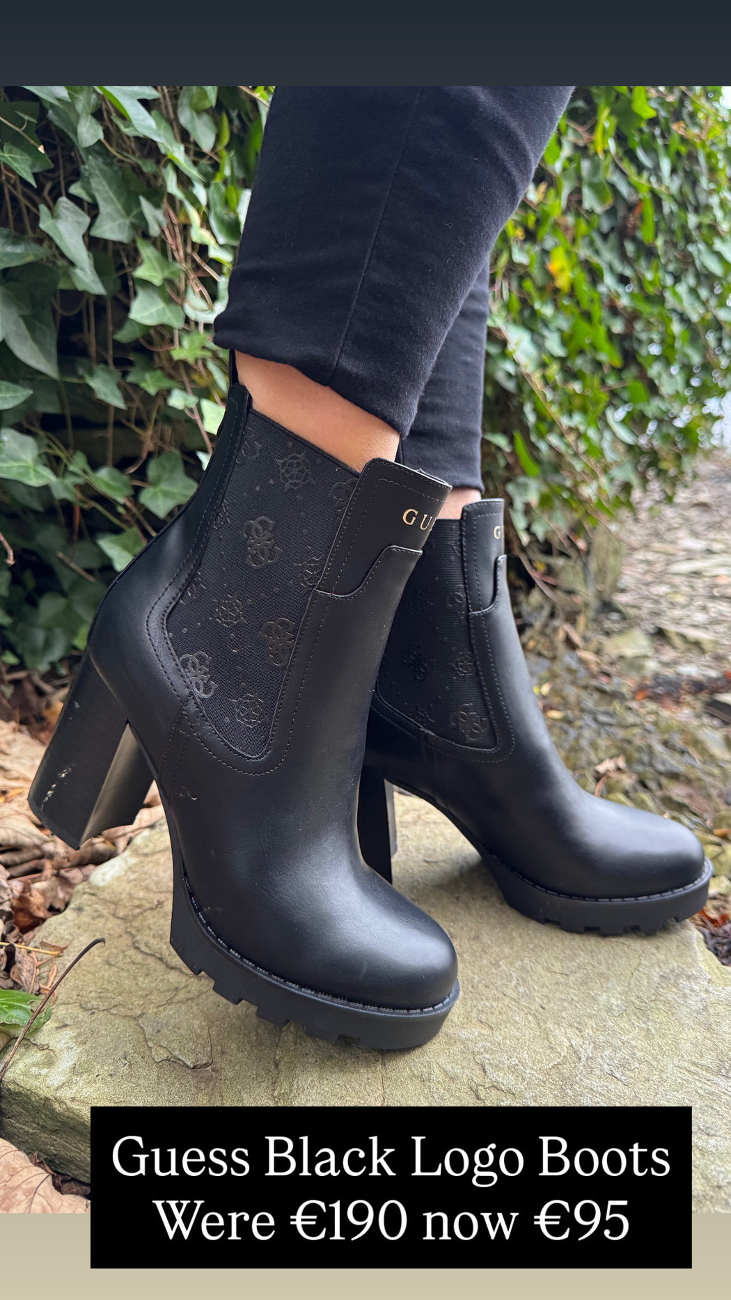 Guess Black Logo Boots FLFNLLELE10