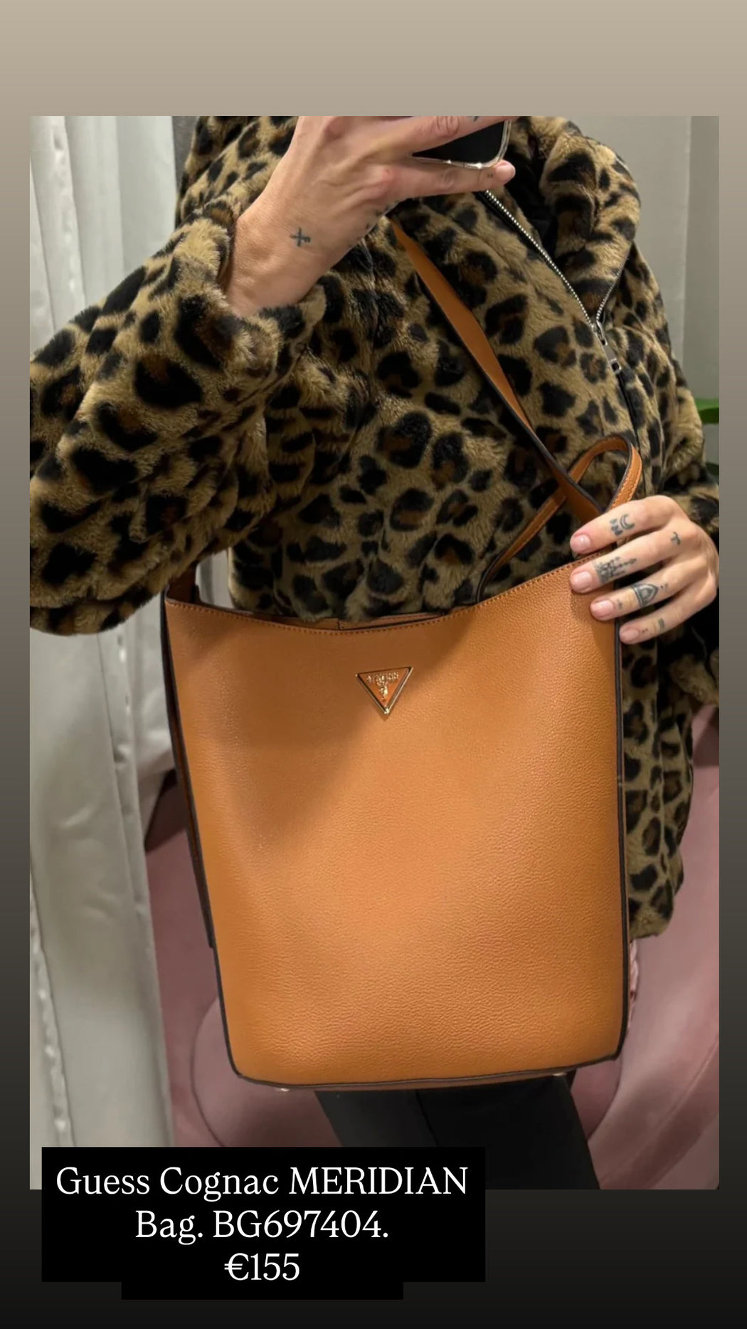 Guess Cognac MERIDIAN Bag. BG697404.