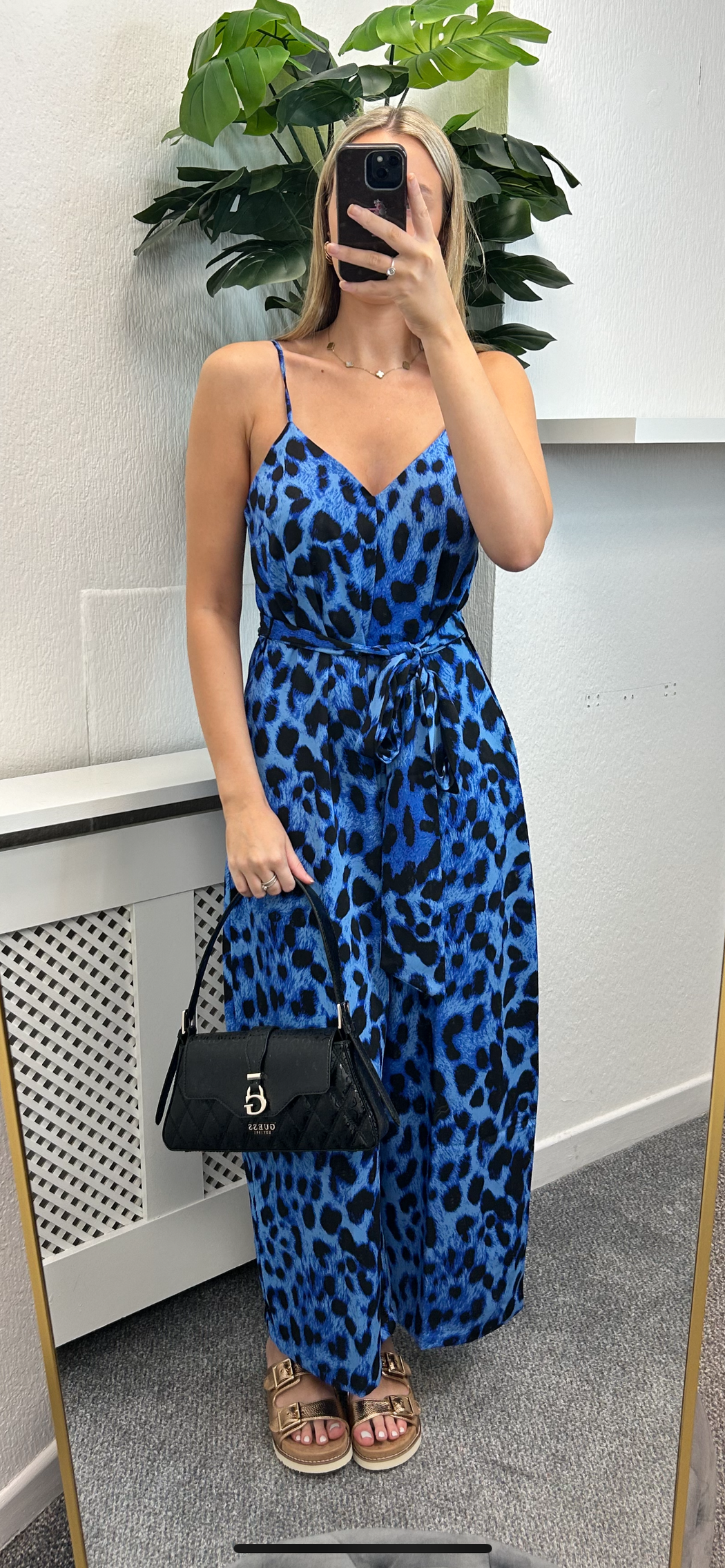 Gabriella jumpsuit dancing leopard  in Bright Blue Leopard