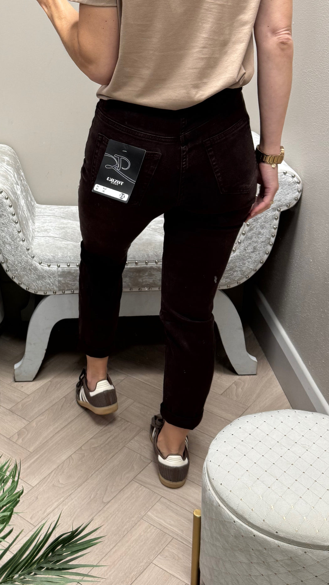 Toxic chocolate brown boyfriend fit jeans