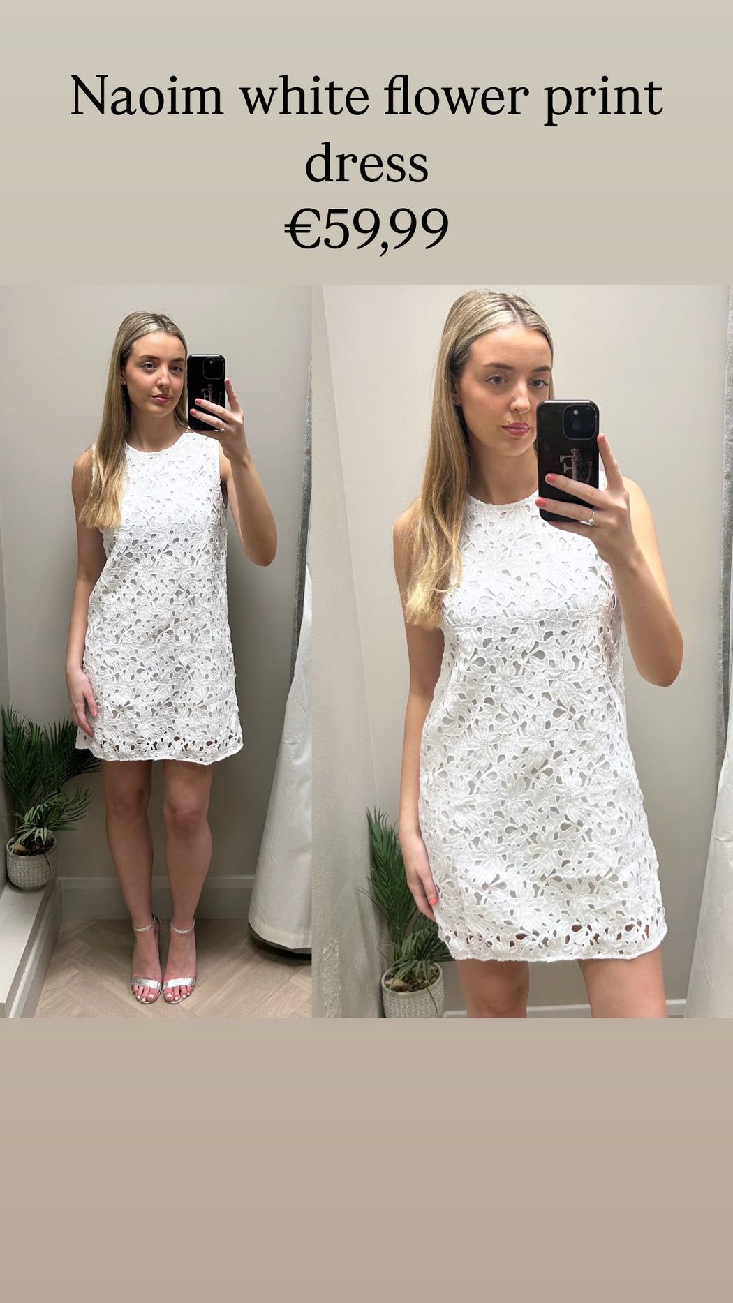 Naoim white flower print dress