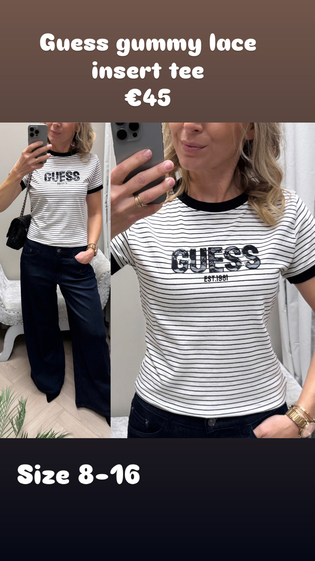 Guess gummy lace insert tee
