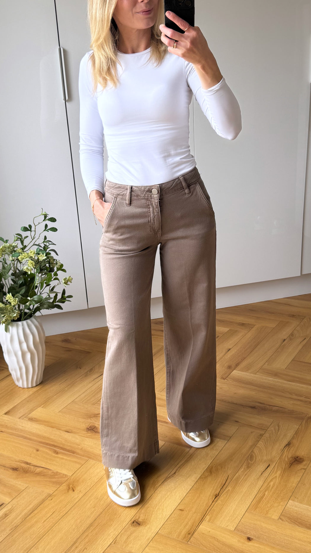 Zoya guess wide leg cropped jeans  taupe w5ra1Lwfxva- G1EC