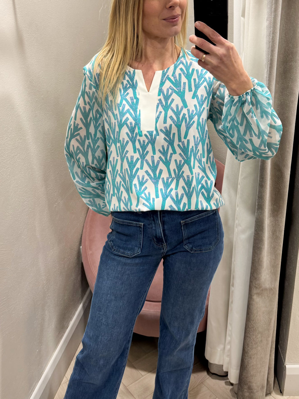 Portia print top