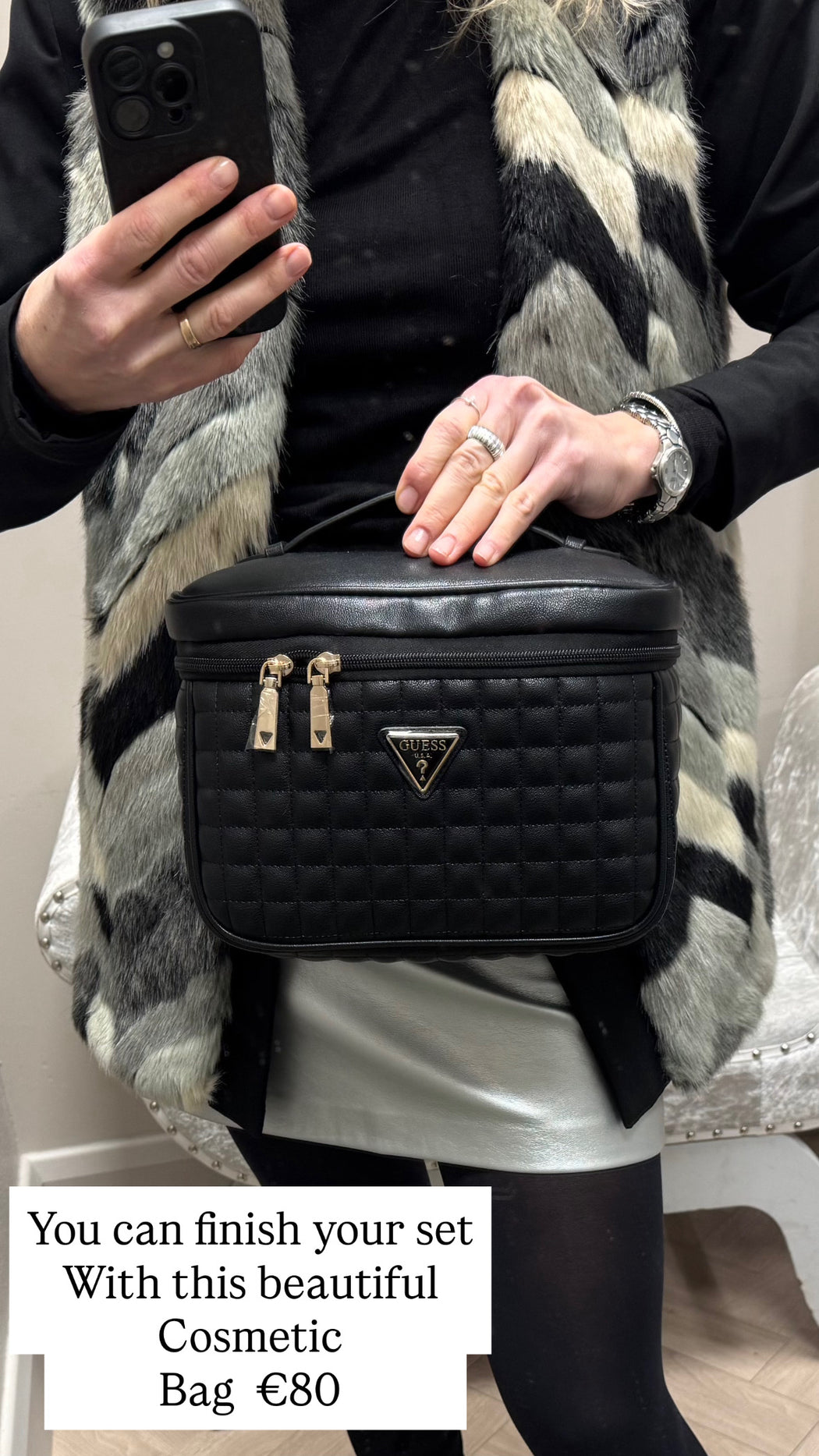 Black nadira guess cosmetic bag qg8424039