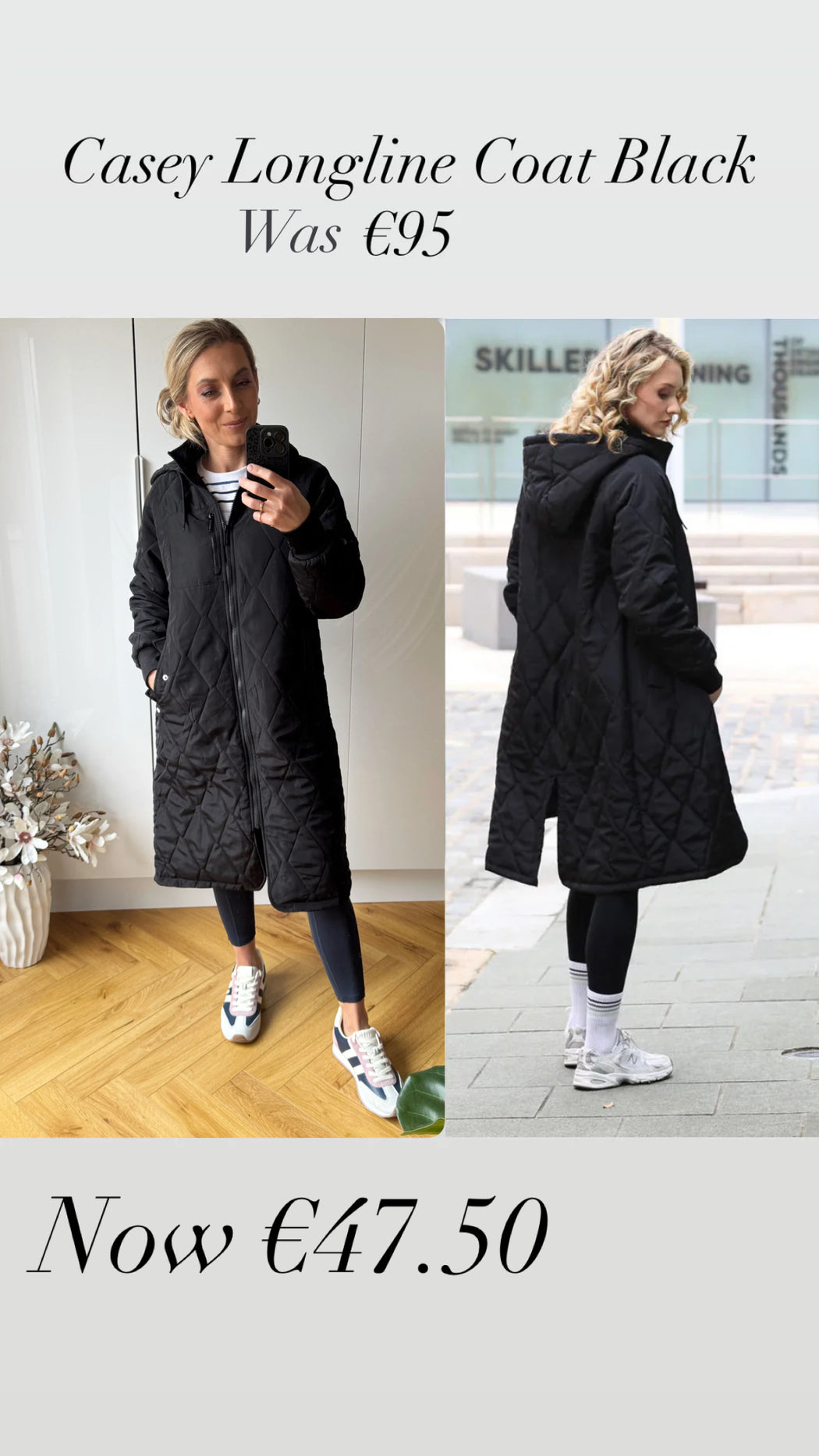 Casey Longline Coat Black