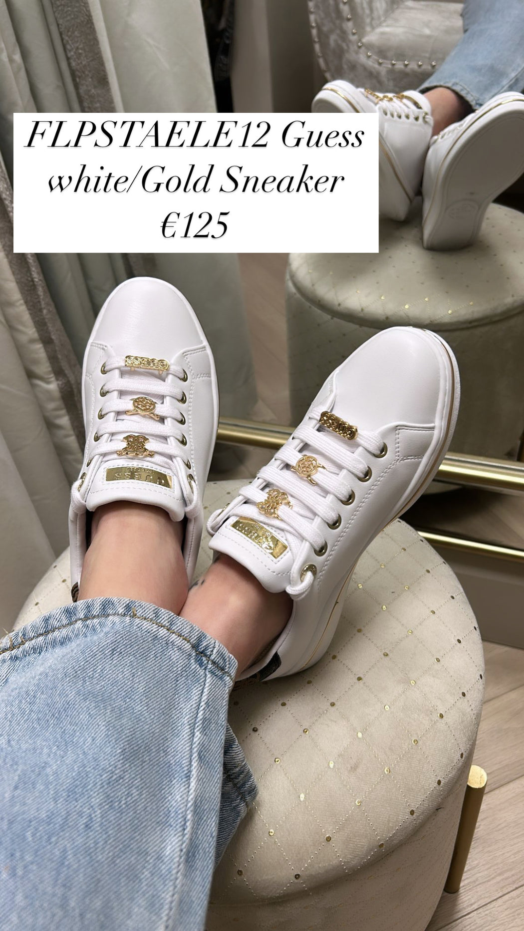 FLPSTAELE12 Guess white/Gold Sneaker