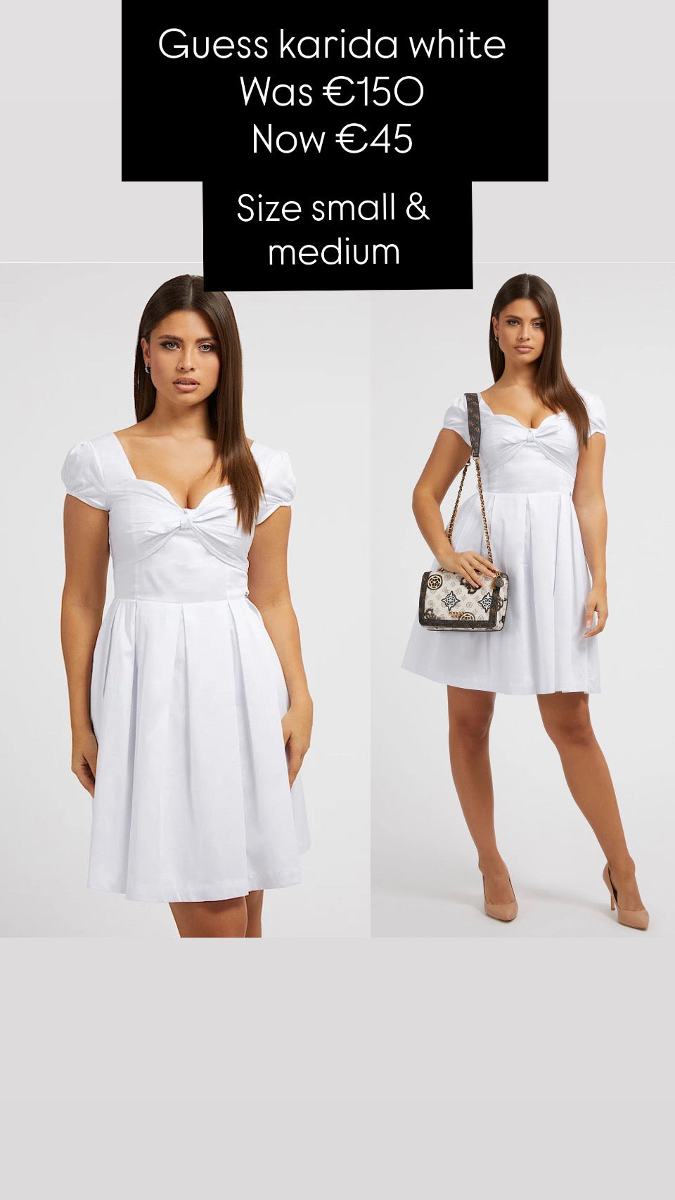 Guess karida white sweetheart dress