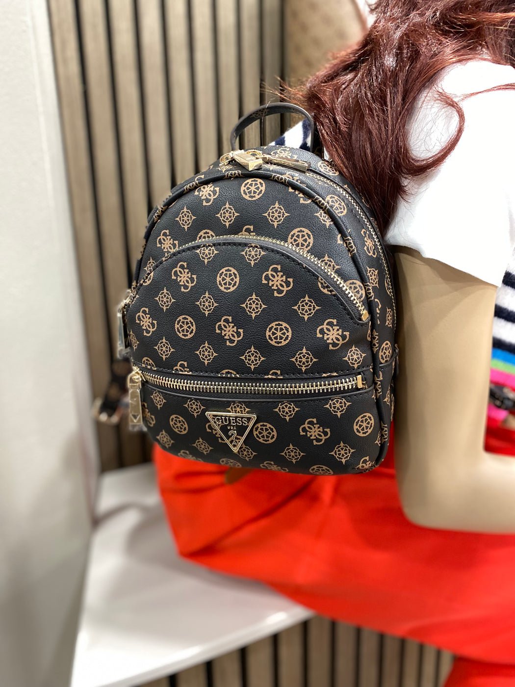 Guess mocha logo Manhattan mini backpack PG699432