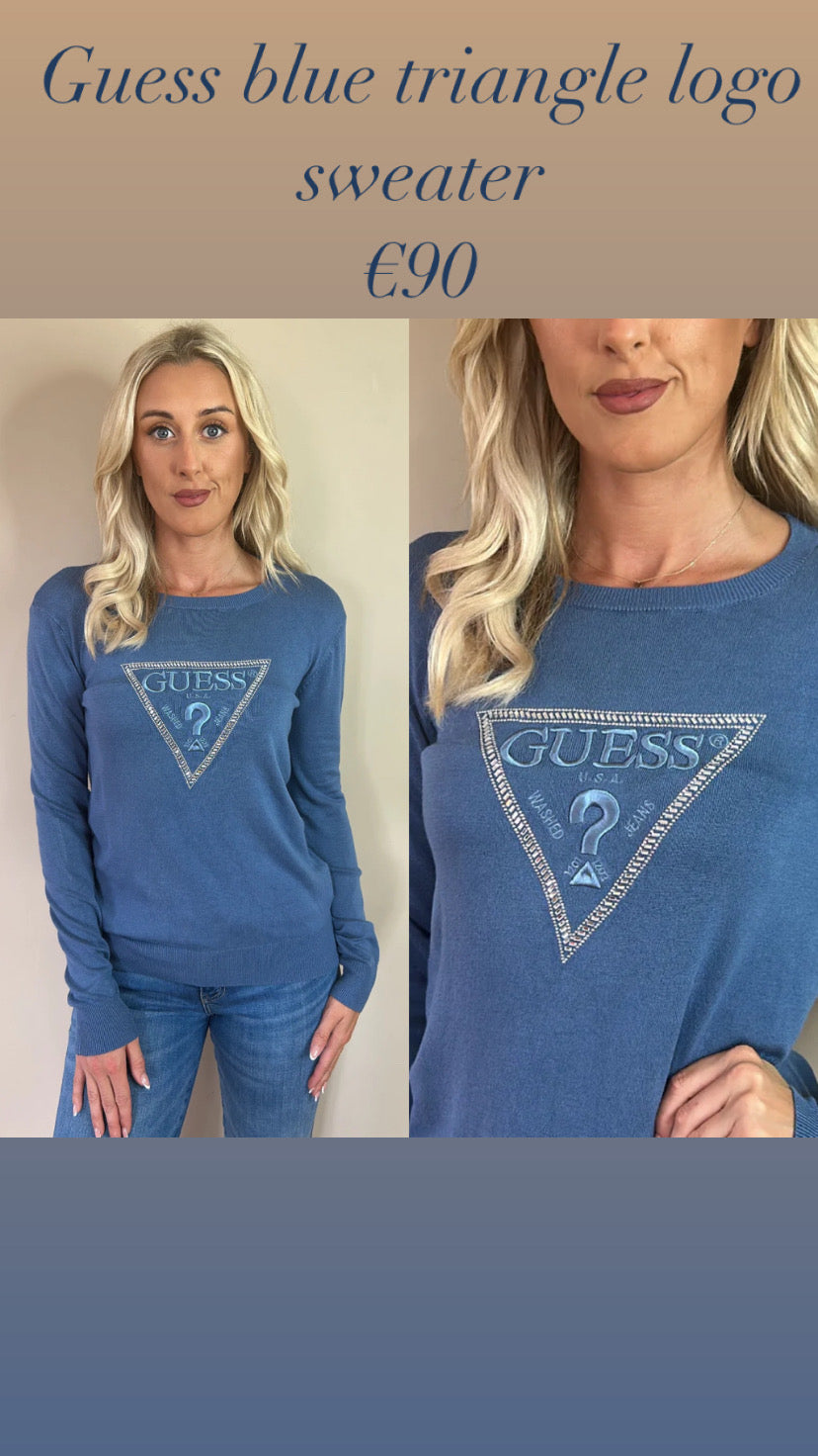Guess blue triangle logo sweater
