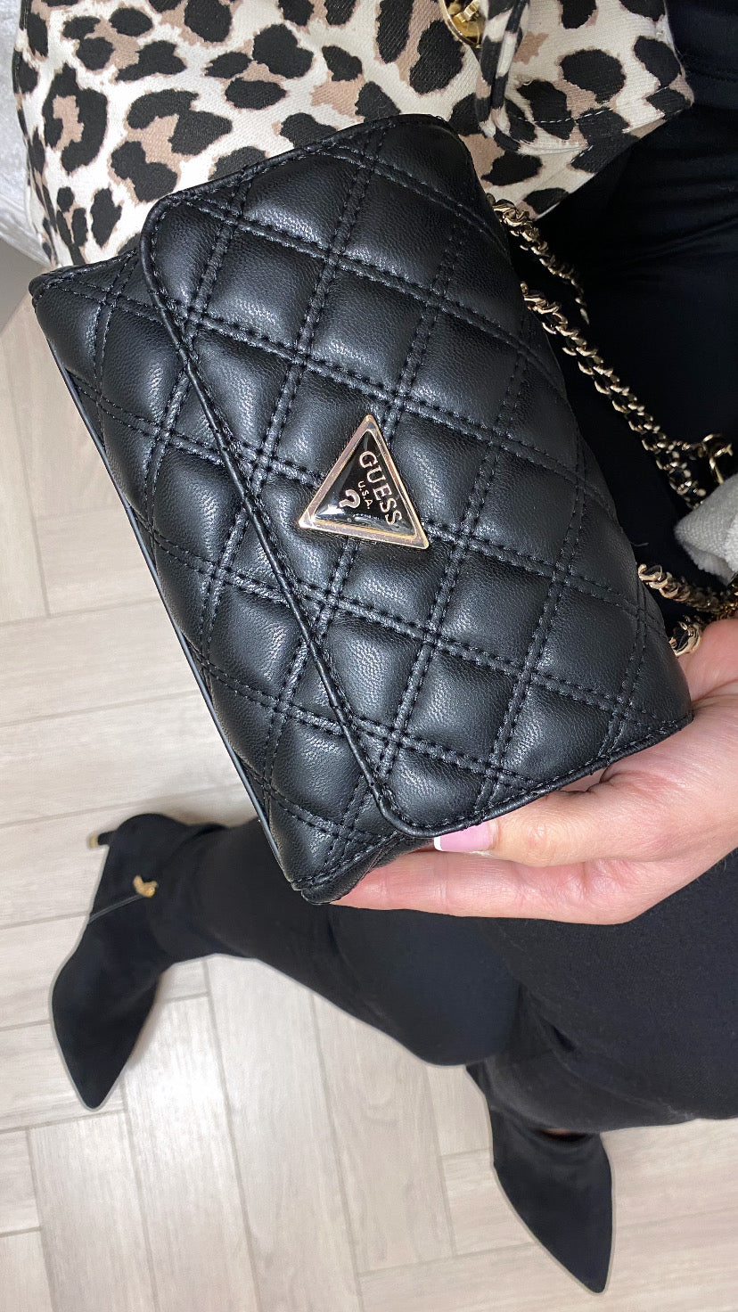 Guess black giully mini shoulder bag